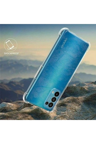 Oppo Reno A15 - A15s Kamera Korumalı Shockproof Silikon Kılıf- 5775 Şeffaf