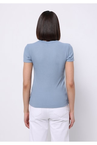 Colin's Colins Slim Fit Yuvarlak Yaka Düz Kadın Mavi Kısa Kol Tişört Cl1075453 Q1.v1 Blm