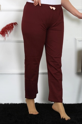 Mtm My The Mall Kadın Pamuklu Büyük Beden Alt Pijama Bordo