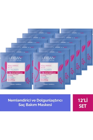 Hyaluronik Asit&kolajen Kuru Ve Cansız Saçlara Duş Öncesi Saç Bakım Maskesi 12'li Set