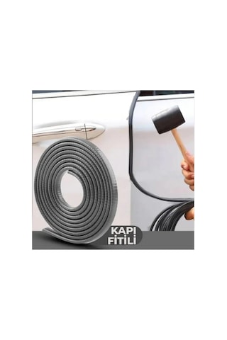 Oto Araç Kapı Koruma Fitili 5metre Parlak Gri Renk Çarpma Çizilme Önleyici Fitil