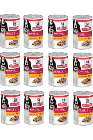 Hill's Adult Tavuklu Konserve Yetişkin Köpek Maması 12 x 370 G