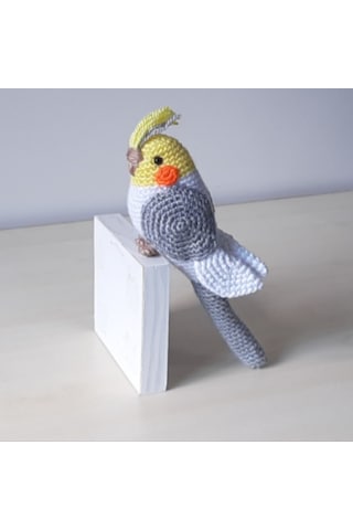 Amigurumi Oyuncak Kuş Gri Beyaz Sultan Papağan