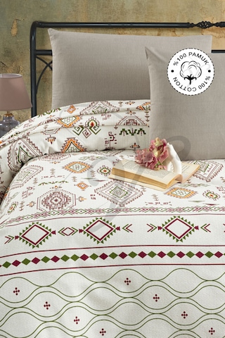 Vionel Home Anatolia %100 Pamuk Çift Kişilik Pike 200x230 Cm, Yatak Örtüsü Bej