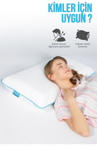 Viscofoam Xl Büyük Lüks Boyun Destekli Ortopedik Yastık Visco Yastık - 70x40x12cm