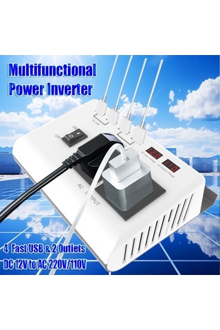 Dancemonkey 300w Araba Inverteri, Dc 12v'den Ac 220v Dönüştürücü, Otomobil Güç Sistemi