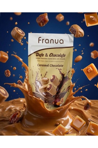 Karamelli Belçika Çikolatalı Hurma Bademli 125 G