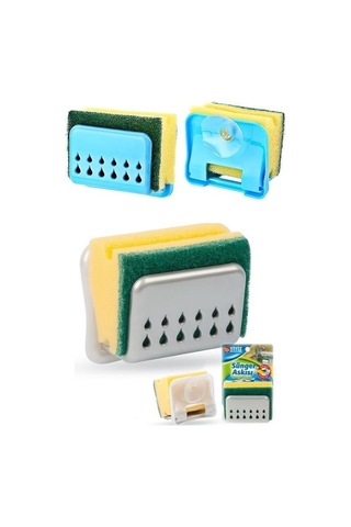 Buffer Pratik Mutfak Lavabo Vantuzlu Bulaşık Süngeri Askısı Aparatı Çok Renkli