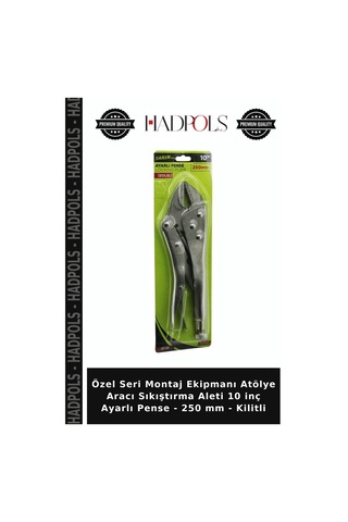 Özel Seri Montaj Ekipmanı Atölye Aracı Sıkıştırma Aleti 10 İnç Ayarlı Pense - 250 Mm - Kilitli