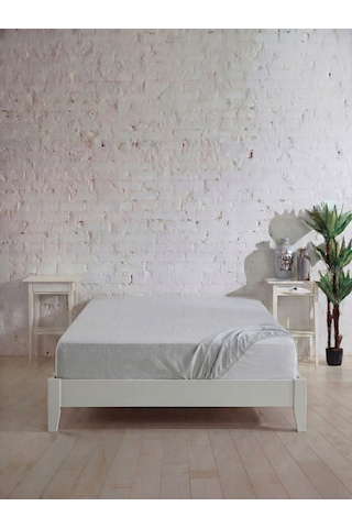 Battal Boy Pamuklu Lastikli Çarşaf, Ranforce Battal Boy Fitted Çarşaf 180x200+20 Cm Açık Gri