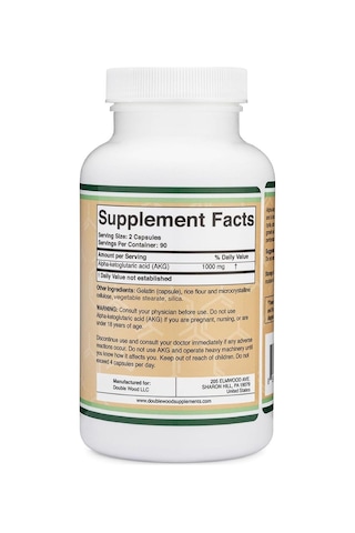 Double Wood Akg Alpha Ketoglutaric Acid - 1000 Mg 180 Kapsül- İthal