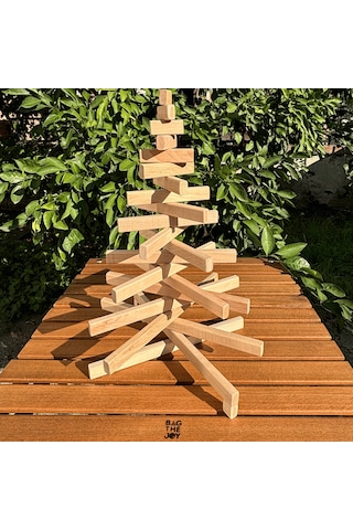 Leftover Ahşap Yılbaşı Ağacı - Ham Ahşap - 54cm Çap 40cm