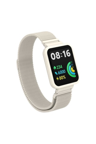 Xiaomi Redmi Watch 2 Lite Uyumlu Krd-58 Metal Mkst Kordon-krem