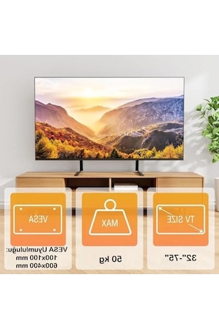 Ayarlanabilir Metal Tv Standı, 37-75 İnç Televizyonlar İçin Uygun