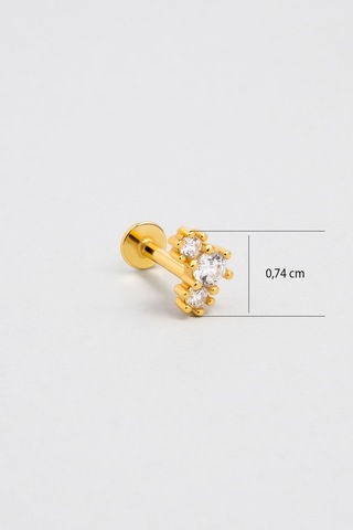 Yıldız Dizilimi 18 Ayar Sarı Altın Kaplama Gümüş Tragus-helix Piercing Sarı