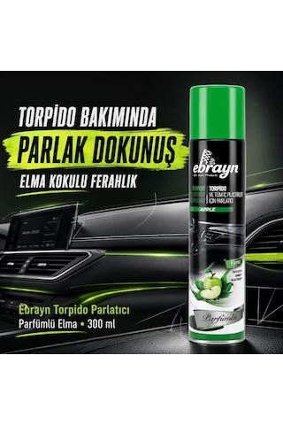 Universal Araç İçi Torpido Ve Tüm Araç İçi Plastikler İçin Parlatıcı Sprey - Parfümlü Elma 300 Ml
