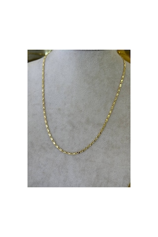 14k Altın Kaplama Minimalist Zincir Kolye 45 Cm Altın