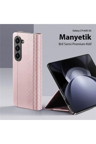 Dux Ducis Samsung Uyumlu Z Fold5 Bril Series Premium Deri Kılıf