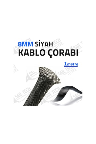 8 Mm Kablo Çorabı (Siyah)
