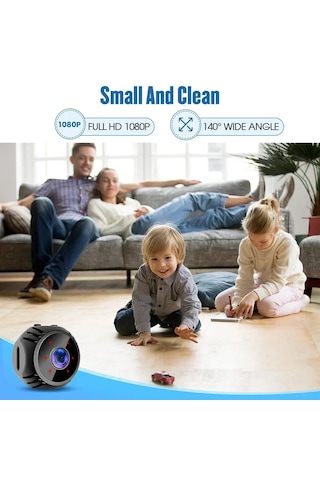 İdragon İ-cam Mini Wifi Güvenlik Kamerası 1080p Full Hd, 140 Geniş Açı, Gece Görüşlü, Mobil Uygulama İle Uzaktan İzleme, Tf Kart Destekli Ip Kamera