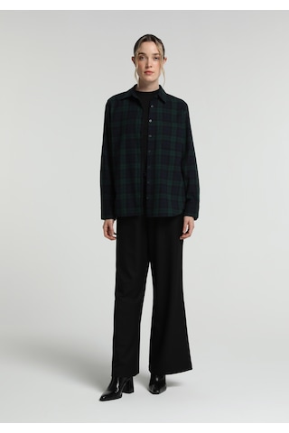 Colin's Colins Regular Fit Shirt Neck Ekoseli Kadın Yeşil Uzun Kol Gömlek Cl1080767 Q1.v2 Gre Koyu Yeşil