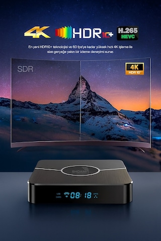 4k Android Tv Box, Wıfı 5g, 4/64 Gb, Usb Ve Hafıza Kartı Girişli, Akıllı Kumandalı, Video Oynatıcı