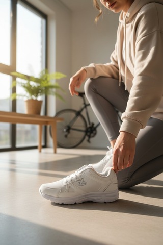 Enoch Erkek Tabanlı Koşu Ve Yürüyüş Ayakkabısı - Fileli Sportif Sneaker Beyaz