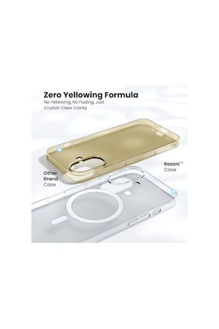 Teknomoda Apple Uyumlu iPhone 17 Kılıf Sararmaz Slim Magsafe Kablosuz Şarj Manyetik Sert Şeffaf Kapak Şeffaf