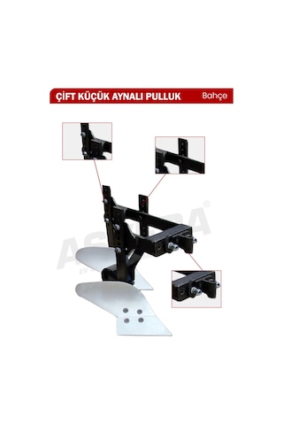 Asvera Büyük Aynalı 2'li Tekerlekli Pulluk - 10-12-22 Hp Çapa Makineleri İçin Çiftli Denge Tekerlekli Pulluk
