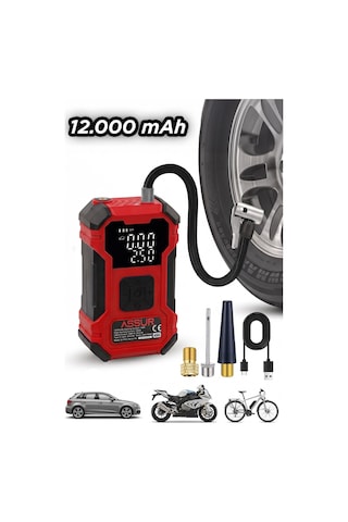 Assur 12000MAH Oto Kompresör Powerbank Led Işık - 3255
