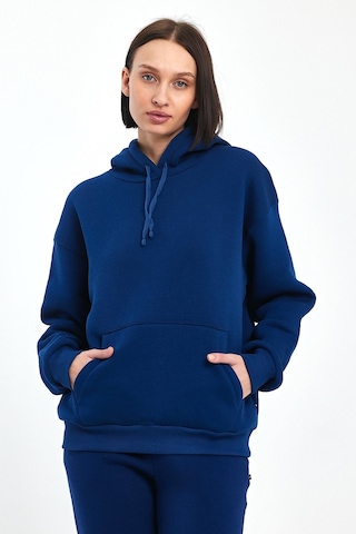 Odda Kadın Kapüşonlu Şardonlu Sweatshirt Siyah