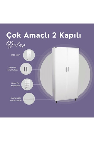 Çok Amaçlı 2 Kapılı Dolap