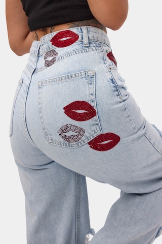 it's basic Kadın Ice T-12s6-3 Straight Fit Özel Tasarım Denim Jean Ice Kot