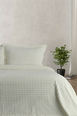 Merinos Modern Line 3 Parça Battaniye Seti - Kemik Ekru Renk Tek Ebat Bed