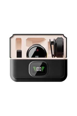 Mufunye Kablosuz Yaka Mikrofonu Çift Mikrofon Manyetik Emiş Giyme Gürültü Azaltma Gecikme Yok Type-c Şarj Ed E