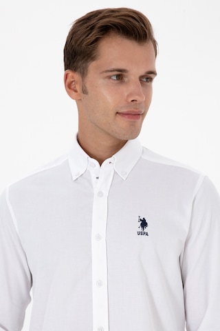 U.s. Polo Assn. Erkek Beyaz Gömlek Desenli 50316662-vr013 Beyaz