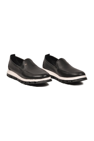 Voyager Erkek Siyah Hakiki Deri Rahat Tabanlı Şık Makosen Casual Ayakkabı Loafer 6574 M