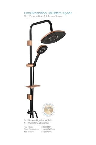 Diamond Coral Bronze-black Tall Sistem Duş Seti Diğer