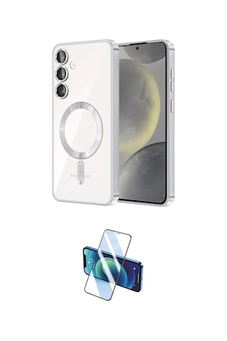Cep Samsung Uyumlu Galaxy A15 4g Kılıf Nova Işık Özel Seri İkili Koruma Seti Najmaddin Titan Gri