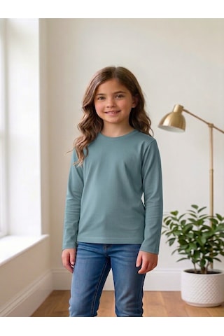 Merdia Kids Kız Erkek Çocuk 6'lı Uzun Kollu Basic Mevsimlik Tişört Siyah