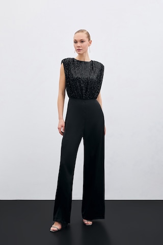Sateen Payetli Saten Tulum - Siyah-135933 Siyah