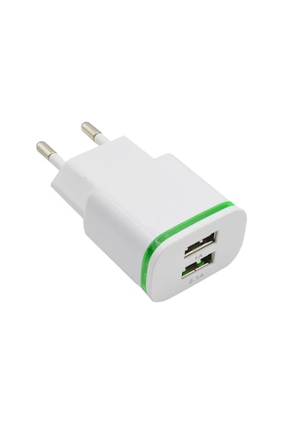 Hombey Beyaz 5v 2.1a Usb Çift Portlu Hızlı Şarj Aleti, Akıllı Koruma, Hafif, Taşınabilir, Avrupa Standartı