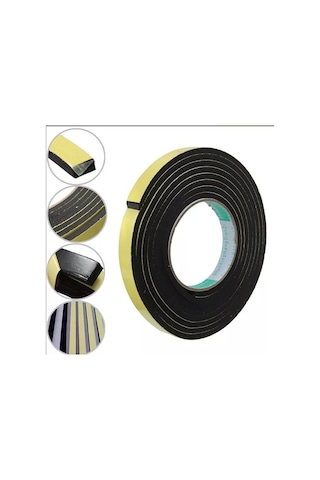 Yapışkan Kapı Pencere Bandı Süngeri Yalıtım Süngeri Eva-3Mmx10Mm-Siyah-10 Metre