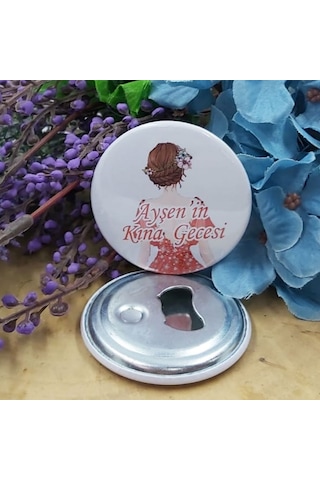 Gelinli Kına Gecesi Metal Açacak Magnet 6 Cm 30 Adet