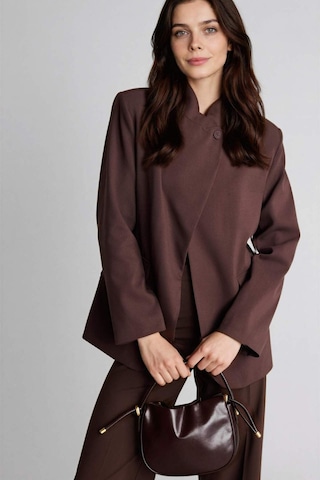 Defacto Regular Fıt Dik Yaka Blazer Ceket H2399ax26spbn167 Kahve-bn167