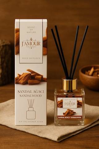 Sandal Ağacı Çubuklu Oda Kokusu Bambu Kokusu Kalıcı Oda Kokusu, Banyo,ev Kokusu 100 Ml Sandal ağacı