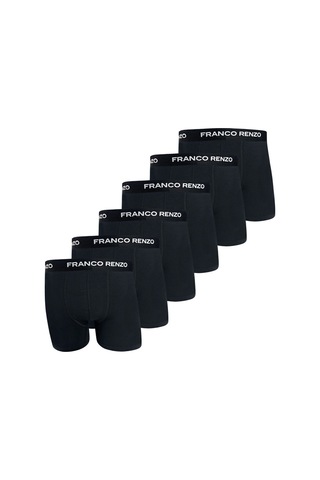 Franco Renzo Erkek 6'lı Lüx Kutulu Pamuklu Ve Likralı Boxer Siyah