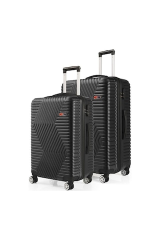 G&d Polo Suitcase Abs Orta Ve Büyük Boy Siyah 2'li Valiz Seti 600.01-b Siyah