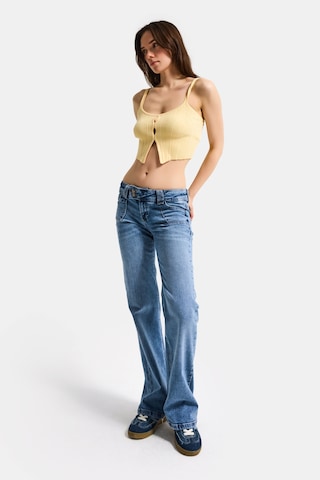 it's basic Kadın Mavi 4s6-4 Flare Fit Düşük Bel Esnek Kumaş Denim Jean