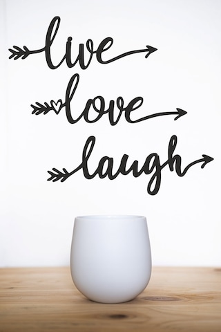 "live Love Laugh" Duvar Dekoru-süsü, Ahşap Dekoratif Tablo - 1